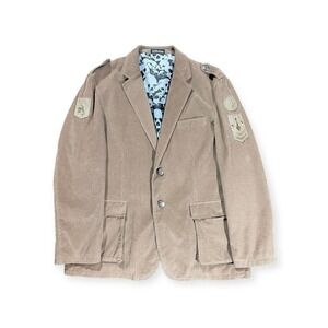 Affliction Red Label Men’s Skull Live Fast Corduroy Blazer Jacket Brown Size Xl​